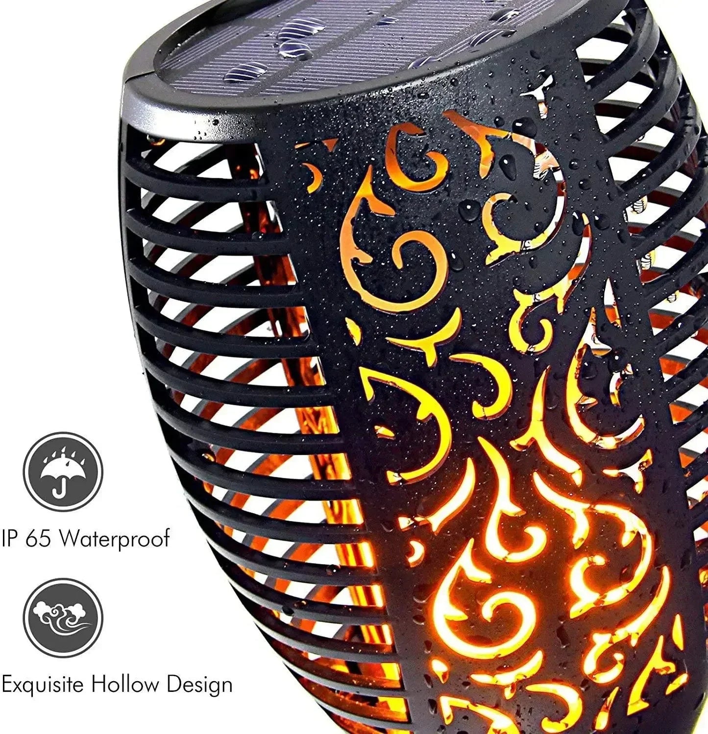 Antorcha solar LED – Llama realista sin fuego