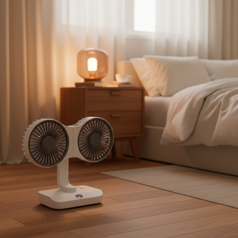 Rechargeable and Adjustable Double-Head Fan 