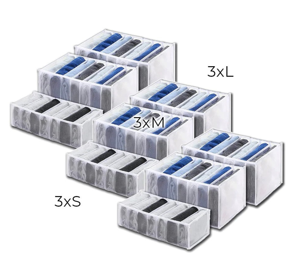 Kit de cajas de almacenamiento para organizar sus cajones (x3) 