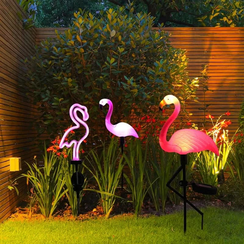 Flamingo Lyserød lys sol – Magisk have om natten 