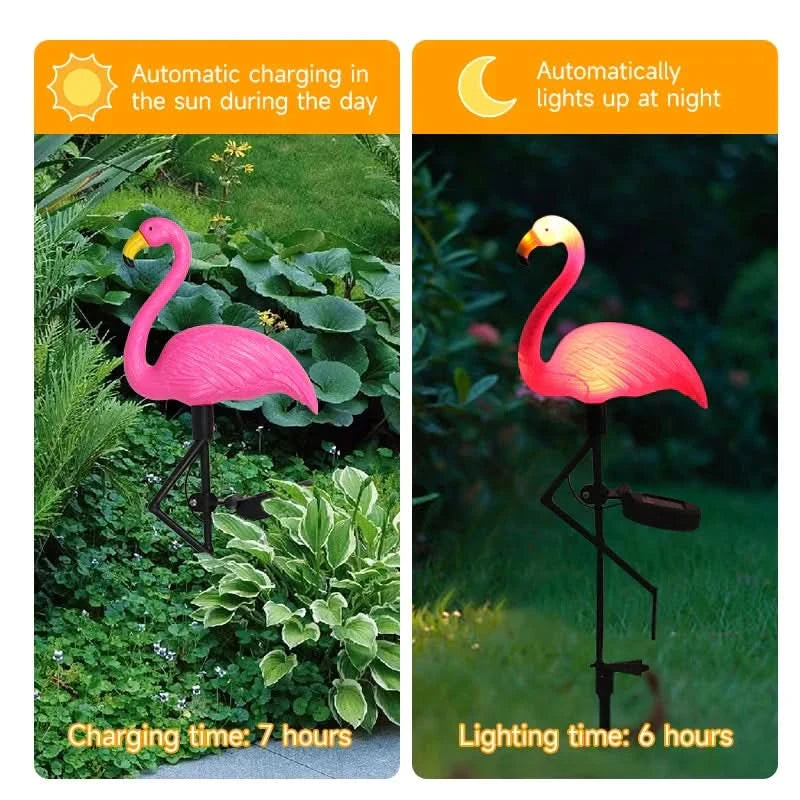 Flamingo Lyserød lys sol – Magisk have om natten 