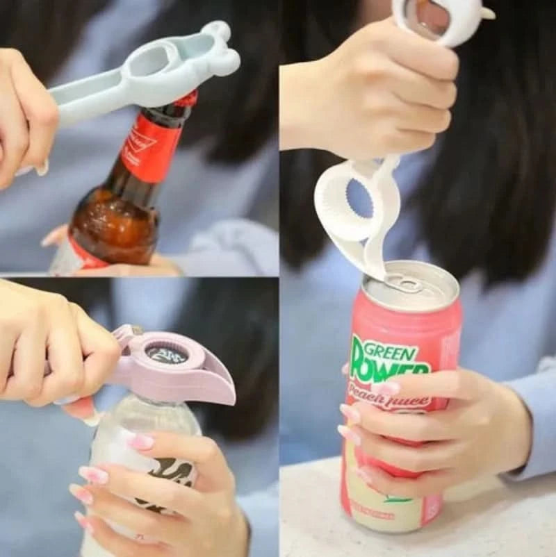 4-in-1 multifunctionele fles- en potopener 